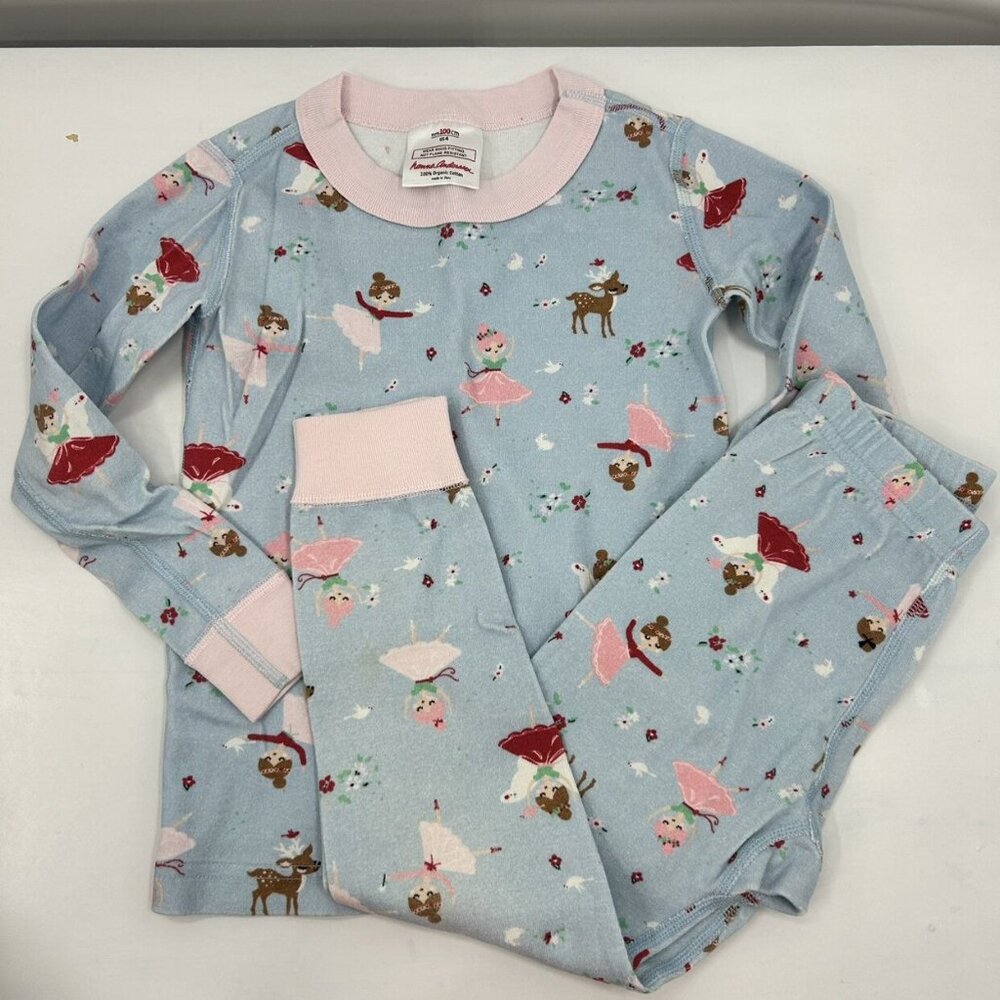 Hanna Andersson Holiday Fairy Ballet Long John Pajama Set 100 CM US 4